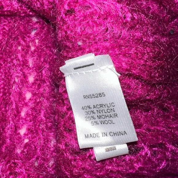 Express design studio,M, mohair wool blend open cable knit short puff sleeves - Picture 10 of 10